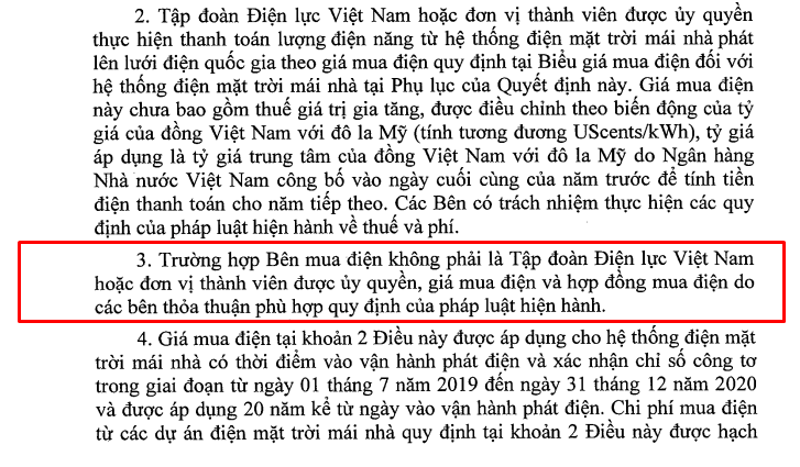 Chi phí điện mặt trời áp mái