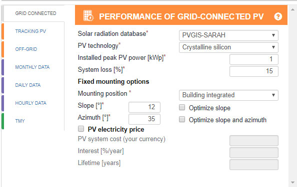 Các thông số chính của hệ thống